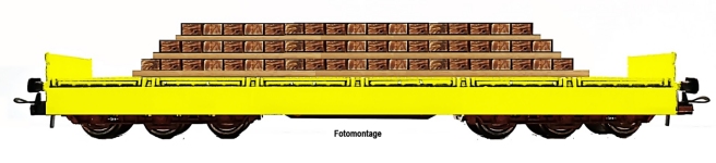 NPE Modellbau NW22978 - H0 - Bauzugwagen Samms-u 454 mit Bahnschwellen, DR, Ep. IV